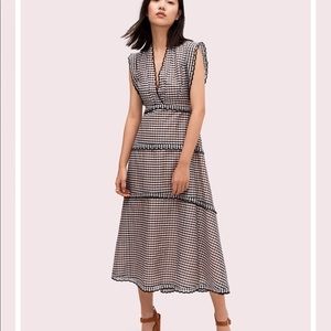 NWOT Kate Spade Gingham Midi Dress